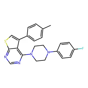 4-[4-(4-Fluorophenyl)piperazinyl]-5-(4-methylphenyl)thiopheno[2,3-d]pyrimidine structure
