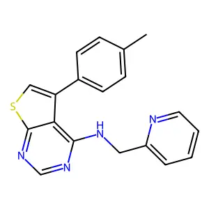 5-(4-methylphenyl)-N-(pyridin-2-ylmethyl)thieno[2,3-d]pyrimidin-4-amine structure