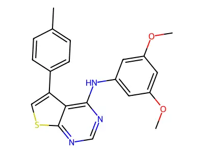N-(3,5-dimethoxyphenyl)-5-(4-methylphenyl)thieno[2,3-d]pyrimidin-4-amine structure
