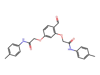 2-[4-formyl-3-[2-(4-methylanilino)-2-oxoethoxy]phenoxy]-N-(4-methylphenyl)acetamide structure