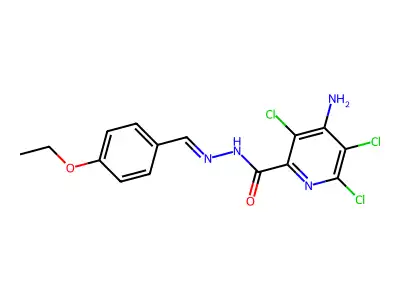 4-Amino-3,5,6-trichloro-2-pyridinecarboxylic acid 2-[(4-ethoxyphenyl)methylene]hydrazide structure