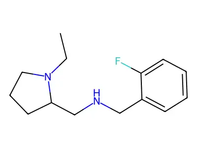 (1-Ethyl-pyrrolidin-2-ylmethyl)-(2-fluoro-benzyl)-amine structure