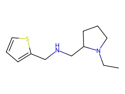 1-(1-ethylpyrrolidin-2-yl)-N-(thiophen-2-ylmethyl)methanamine structure