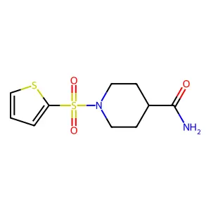 1-Thiophen-2-ylsulfonylpiperidine-4-carboxamide structure