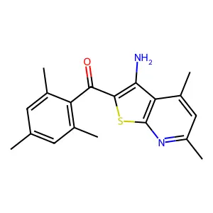 (3-Amino-4,6-dimethylthieno[2,3-b]pyridin-2-yl)(mesityl)methanone structure
