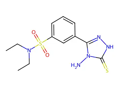 3-(4-amino-5-sulfanyl-4H-1,2,4-triazol-3-yl)-N,N-diethylbenzene-1-sulfonamide structure