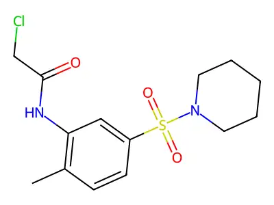 2-chloro-N-[2-methyl-5-(piperidine-1-sulfonyl)phenyl]acetamide structure