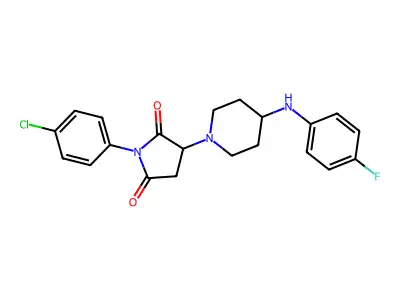 1-(4-Chlorophenyl)-3-[4-(4-fluoroanilino)piperidin-1-yl]pyrrolidine-2,5-dione structure