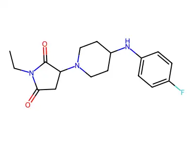 1-Ethyl-3-[4-(4-fluoroanilino)piperidin-1-yl]pyrrolidine-2,5-dione structure