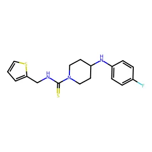 4-(4-fluoroanilino)-N-(thiophen-2-ylmethyl)piperidine-1-carbothioamide structure