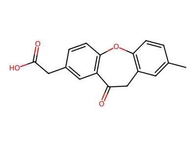 Dibenz(b,f)oxepin-2-acetic acid, 10,11-dihydro-8-methyl-11-oxo- structure