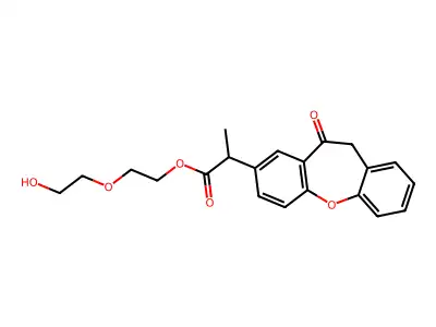 2-(2-Hydroxyethoxy)ethyl dl-2-(10,11-dihydro-11-oxodibenz(b,f)oxepin-2-yl)propionate structure