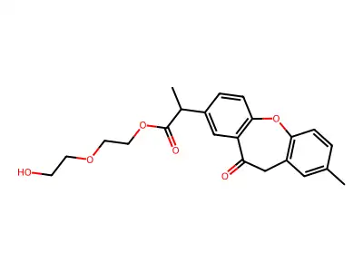 2-(2-Hydroxyethoxy)ethyl dl-2-(8-methyl-10,11-dihydro-11-oxodibenz(b,f)oxepin-2-yl)propionate structure