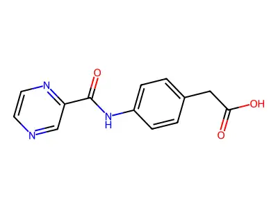 Benzeneacetic acid, 4-[(pyrazinylcarbonyl)amino]-(9CI) structure