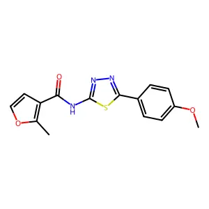 N-[5-(4-methoxyphenyl)-1,3,4-thiadiazol-2-yl]-2-methylfuran-3-carboxamide structure