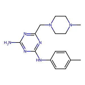 2-N-(4-methylphenyl)-6-[(4-methylpiperazin-1-yl)methyl]-1,3,5-triazine-2,4-diamine structure