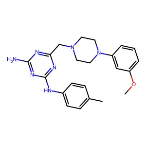 6-{[4-(3-methoxyphenyl)piperazin-1-yl]methyl}-N-(4-methylphenyl)-1,3,5-triazine-2,4-diamine structure