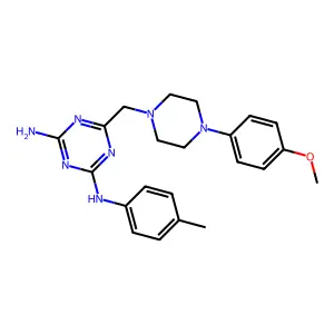 6-{[4-(4-methoxyphenyl)piperazin-1-yl]methyl}-N-(4-methylphenyl)-1,3,5-triazine-2,4-diamine structure