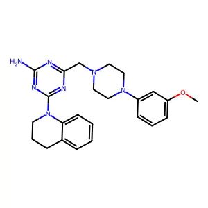4-(3,4-dihydro-1(2H)-quinolinyl)-6-{[4-(3-methoxyphenyl)-1-piperazinyl]methyl}-1,3,5-triazin-2-amine structure