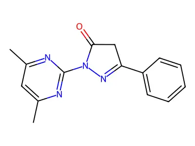 2-(4,6-dimethyl-2-pyrimidinyl)-5-phenyl-2,4-dihydro-3H-pyrazol-3-one structure
