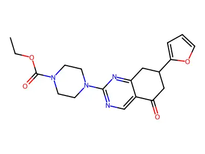 ethyl 4-[7-(furan-2-yl)-5-oxo-5,6,7,8-tetrahydroquinazolin-2-yl]piperazine-1-carboxylate structure