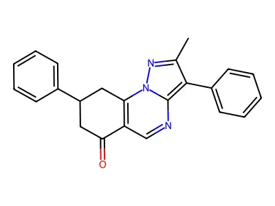 2-methyl-3,8-diphenyl-8,9-dihydropyrazolo[1,5-a]quinazolin-6(7H)-one structure