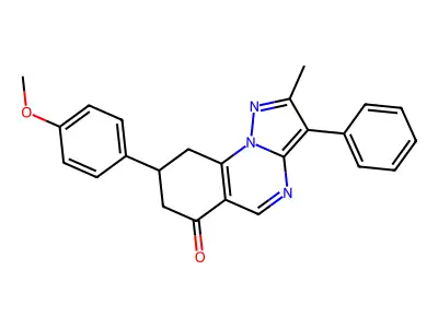 8-(4-methoxyphenyl)-2-methyl-3-phenyl-8,9-dihydropyrazolo[1,5-a]quinazolin-6(7H)-one structure
