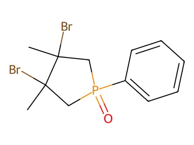 3,4-Dibromo-3,4-dimethyl-1-phenylphospholane 1-oxide structure