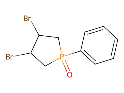 3,4-Dibromo-1-phenylphospholane 1-oxide structure