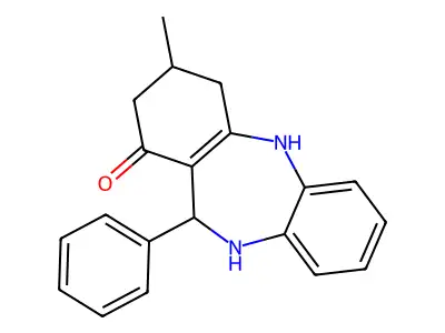 3-methyl-11-phenyl-2,3,4,5,10,11-hexahydro-1H-dibenzo[b,e][1,4]diazepin-1-one structure