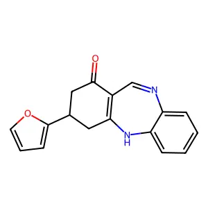 3-(furan-2-yl)-3,4-dihydro-2H-dibenzo[b,e][1,4]diazepin-1-ol structure