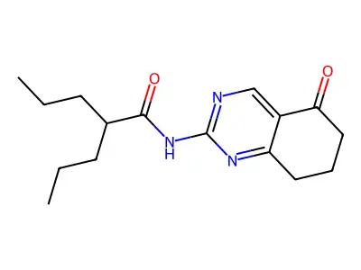 N-(5-oxo-5,6,7,8-tetrahydroquinazolin-2-yl)-2-propylpentanamide structure
