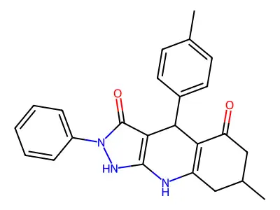 3-hydroxy-7-methyl-4-(4-methylphenyl)-2-phenyl-2,4,6,7,8,9-hexahydro-5H-pyrazolo[3,4-b]quinolin-5-one structure