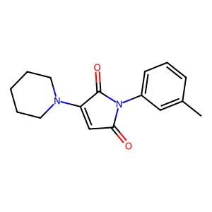 1-(3-methylphenyl)-3-(piperidin-1-yl)-1H-pyrrole-2,5-dione structure