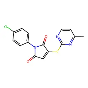1-(4-chlorophenyl)-3-[(4-methylpyrimidin-2-yl)sulfanyl]-1H-pyrrole-2,5-dione structure