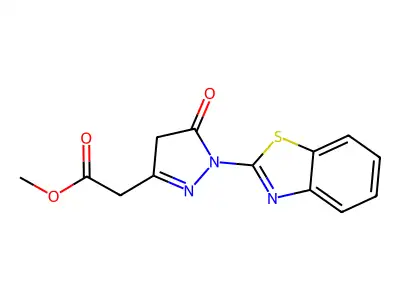 methyl [1-(1,3-benzothiazol-2-yl)-5-oxo-4,5-dihydro-1H-pyrazol-3-yl]acetate structure