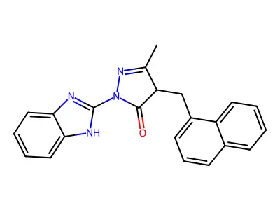 2-(1H-benzimidazol-2-yl)-5-methyl-4-(naphthalen-1-ylmethyl)-2,4-dihydro-3H-pyrazol-3-one structure