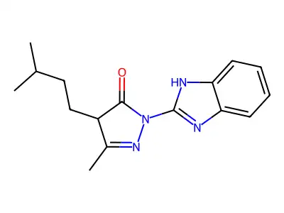 2-(1H-benzimidazol-2-yl)-5-methyl-4-(3-methylbutyl)-2,4-dihydro-3H-pyrazol-3-one structure