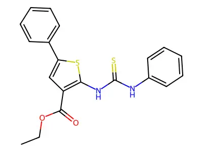 Ethyl 5-phenyl-2-(3-phenylthioureido)thiophene-3-carboxylate structure