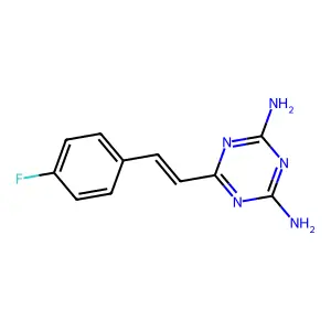6-[2-(4-Fluorophenyl)ethenyl]-1,3,5-triazine-2,4-diamine structure