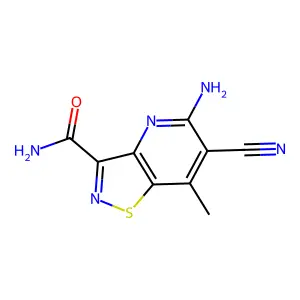 5-Amino-6-cyano-7-methyl-[1,2]thiazolo[4,5-b]pyridine-3-carboxamide structure