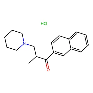 1-Propanone, 2-methyl-1-(2-naphthalenyl)-3-(1-piperidinyl)-, hydrochloride (1:1) structure