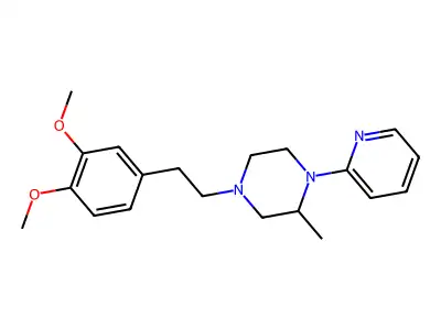 Piperazine, 4-(2-(3,4-dimethoxyphenyl)ethyl)-2-methyl-1-(2-pyridinyl)- structure