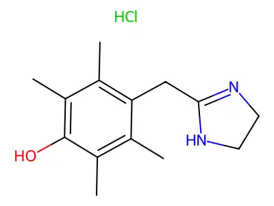 Phenol, 4-((4,5-dihydro-1H-imidazol-2-yl)methyl)-2,3,5,6-tetramethyl-, monohydrochloride structure