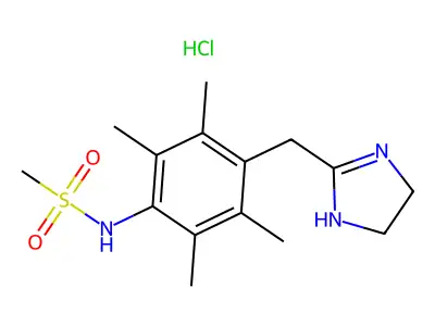 N-(4-(2-Imidazolinylmethyl)-2,3,5,6-tetramethylphenyl)methanesulfonamide hydrochloride structure