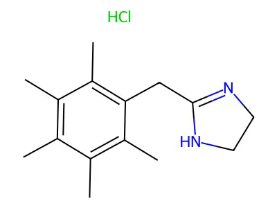 1H-Imidazole, 4,5-dihydro-2-((pentamethylphenyl)methyl)-, monohydrochloride structure