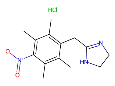 2-(2,3,5,6-Tetramethyl-4-nitrobenzyl)imidazoline hydrochloride structure