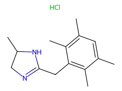4,5-Dihydro-4-methyl-2-((2,3,5,6-tetramethylphenyl)methyl)-1H-imidazole monohydrochloride structure