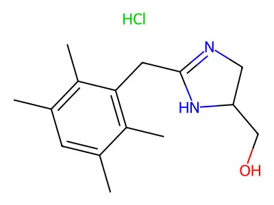 4,5-Dihydro-2-((2,3,5,6-tetramethylphenyl)methyl)-1H-imidazole-4-methanol monohydrochloride structure