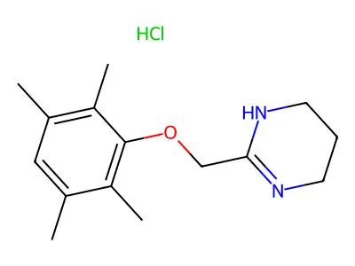 Pyrimidine, 1,4,5,6-tetrahydro-2-((2,3,5,6-tetramethylphenoxy)methyl)-, monohydrochloride structure